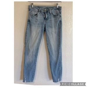 Zara Z1975 Cancun Lara Bleach Skinny Distressed Lowrise Jeans Size US 6
